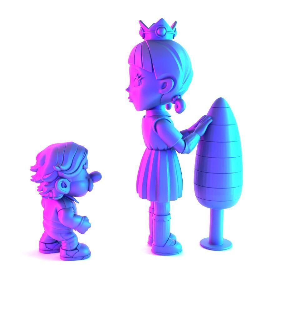 Squid Game Super Mario 456 Player Princess Peach toy 3D print model_11