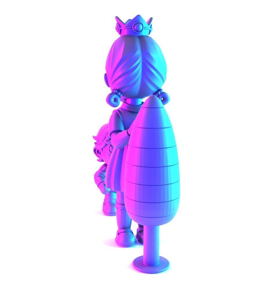 Squid Game Super Mario 456 Player Princess Peach toy 3D print model_16