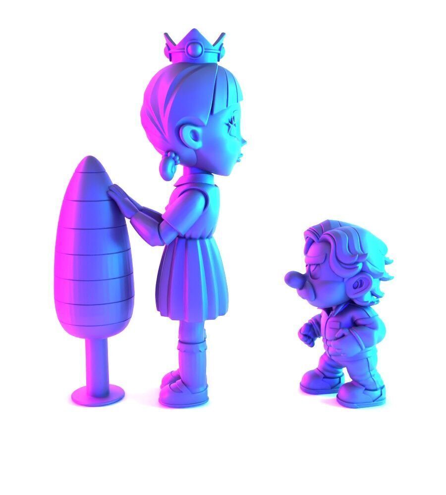 Squid Game Super Mario 456 Player Princess Peach toy 3D print model_22