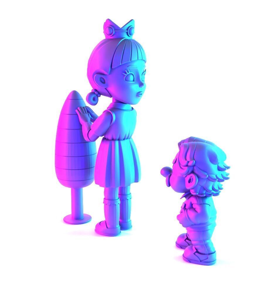 Squid Game Super Mario 456 Player Princess Peach toy 3D print model_3