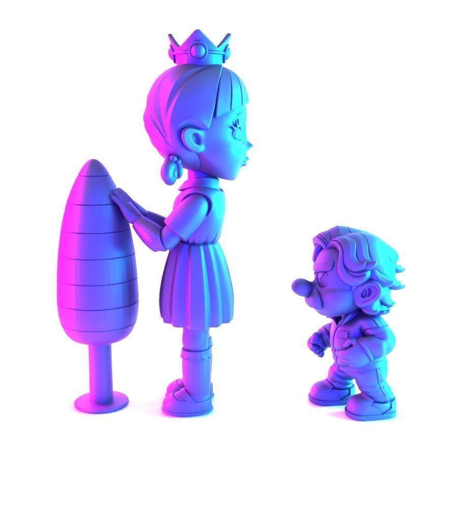 Squid Game Super Mario 456 Player Princess Peach toy 3D print model_1