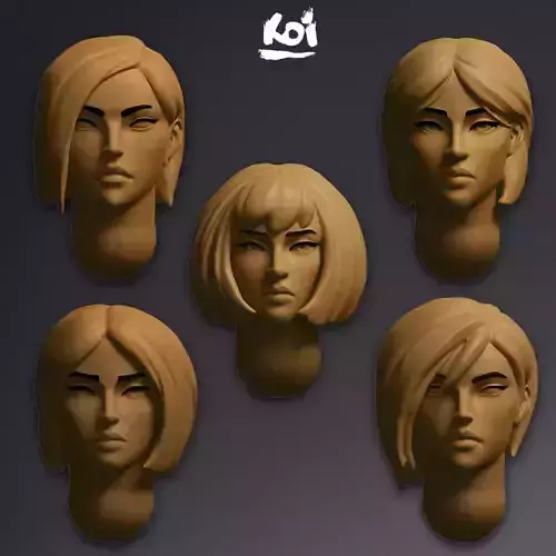 Holy Order Knights - Miniature Heads