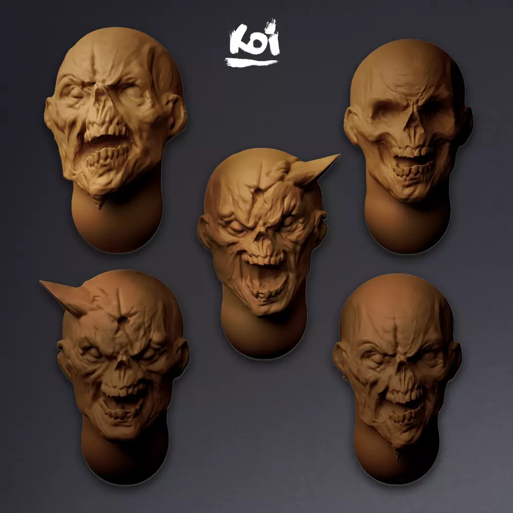 Horrors of the Void - Taken Miniature Heads 3D print model_0