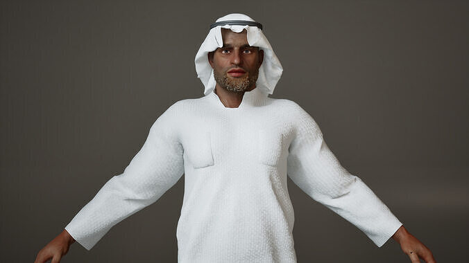 Realistic Arab man Low-poly 3D model