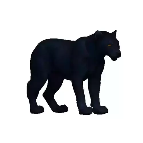Black Leoapard Low-poly 3D model