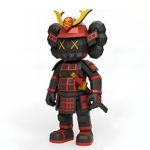 Japanese Kaws Samurai Low Poly toy 3D print model