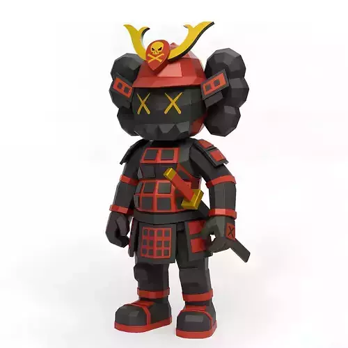 Japanese Kaws Samurai Low Poly toy 3D print model