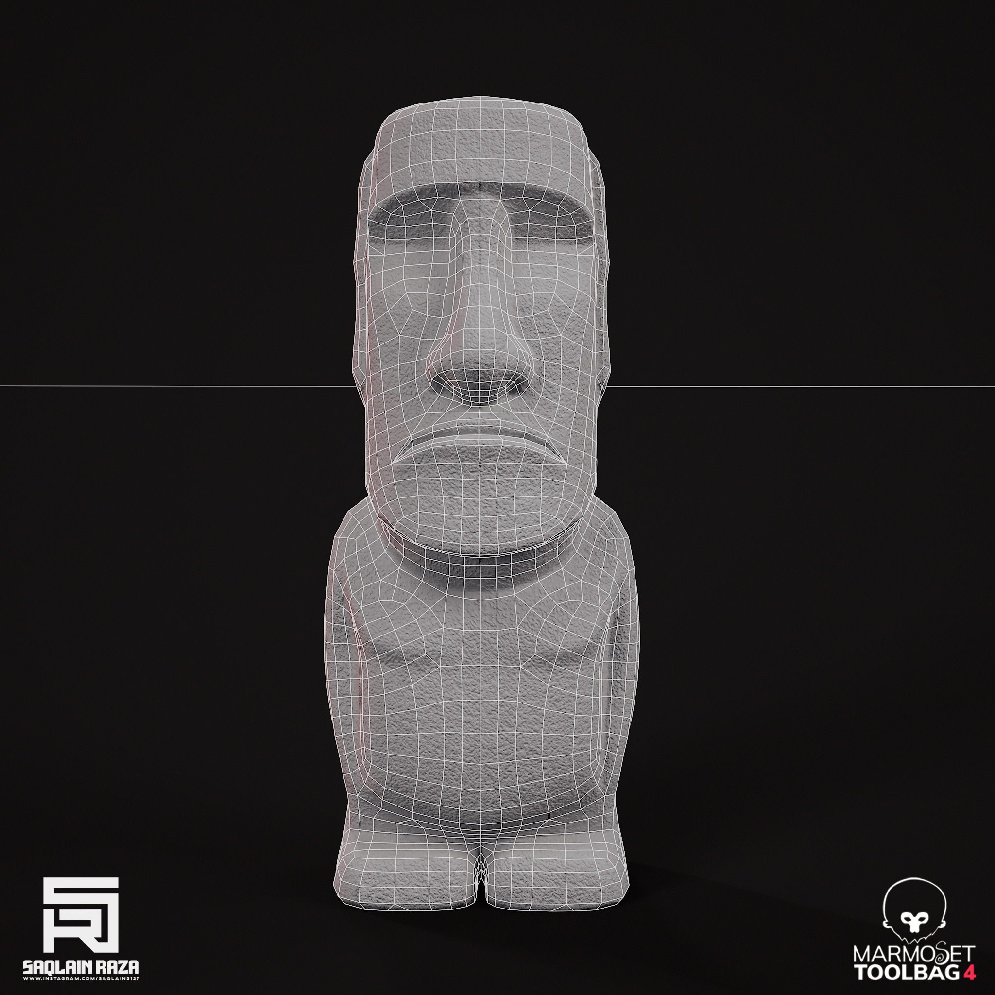 Moai Statue Low-poly 3D model_8