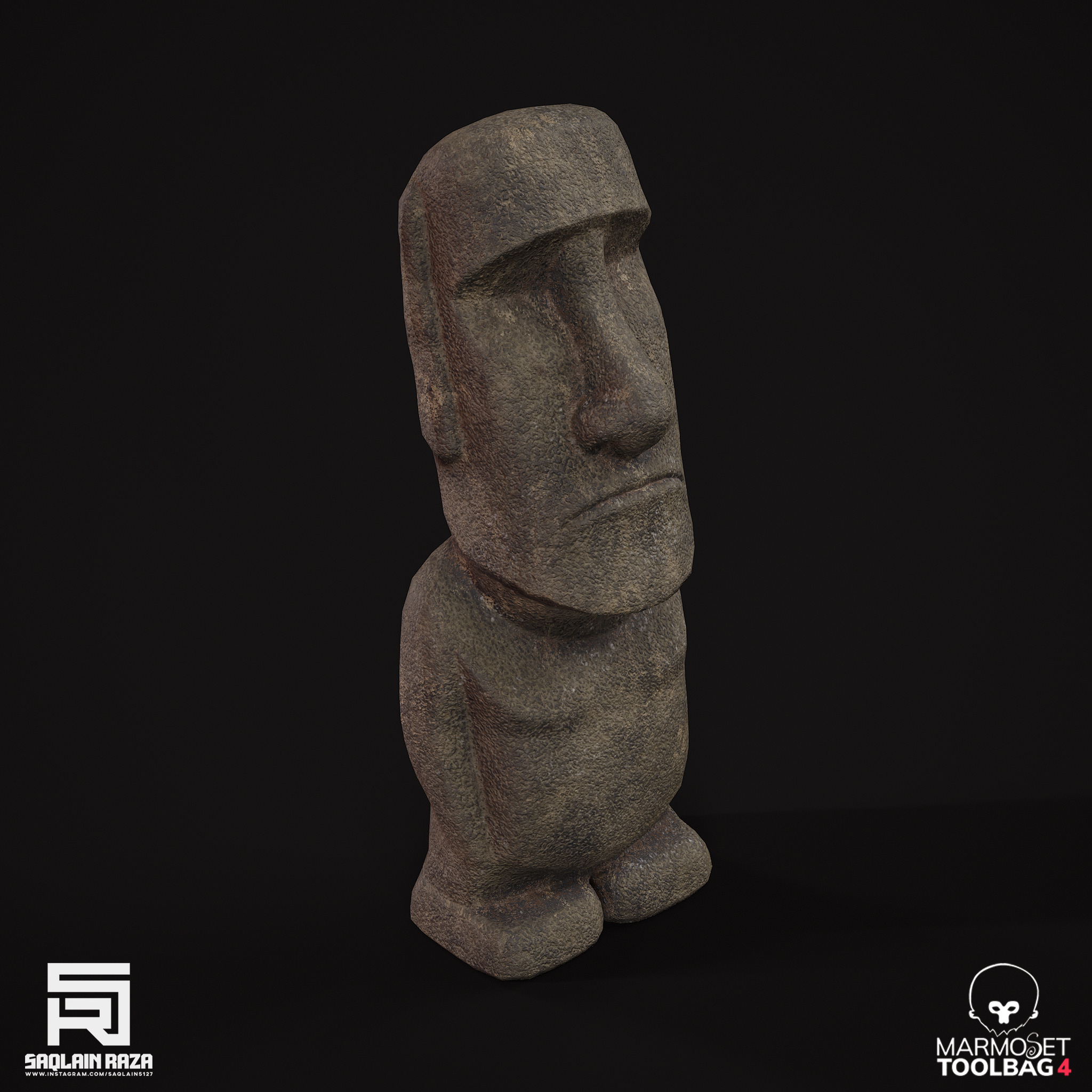 Moai Statue Low-poly 3D model_4