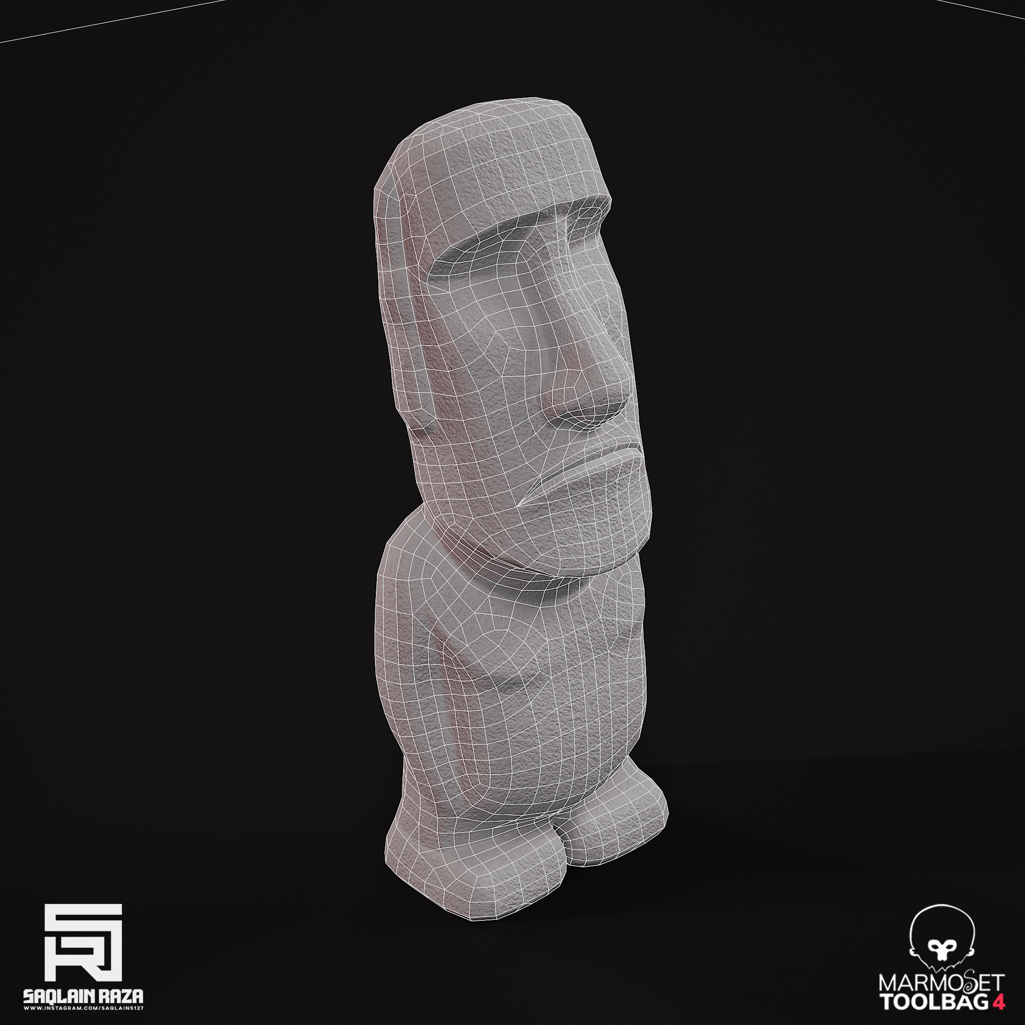 Moai Statue Low-poly 3D model_9