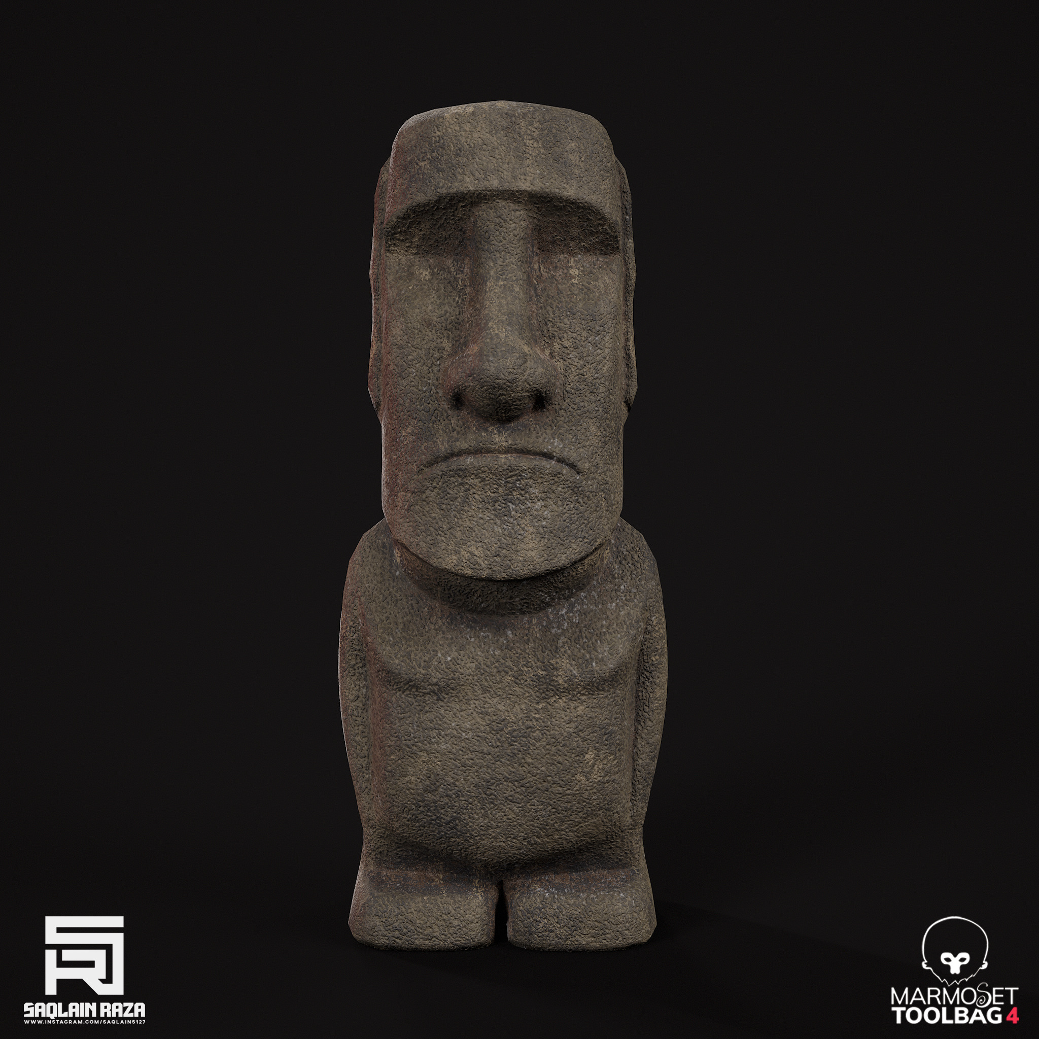 Moai Statue Low-poly 3D model_3