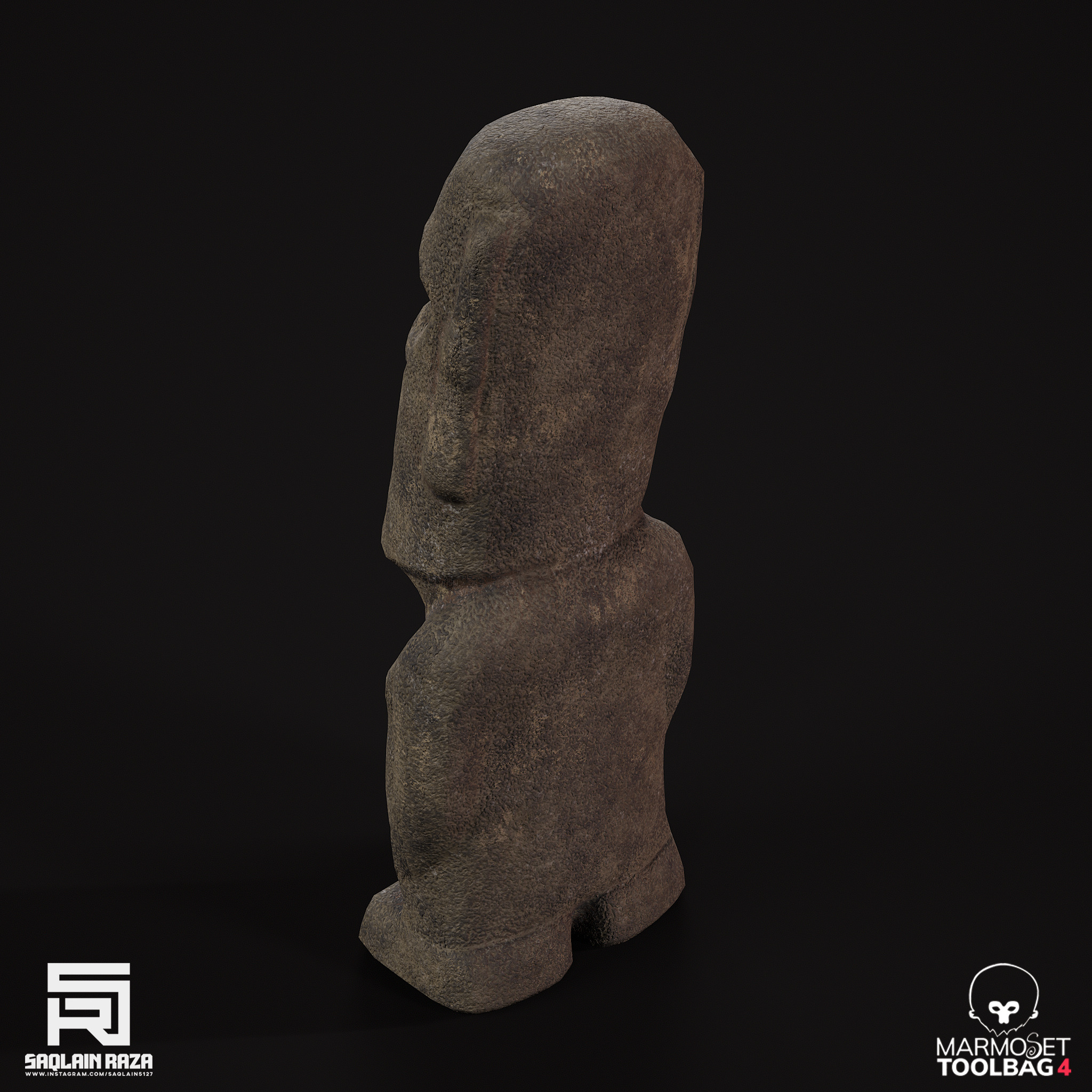 Moai Statue Low-poly 3D model_5