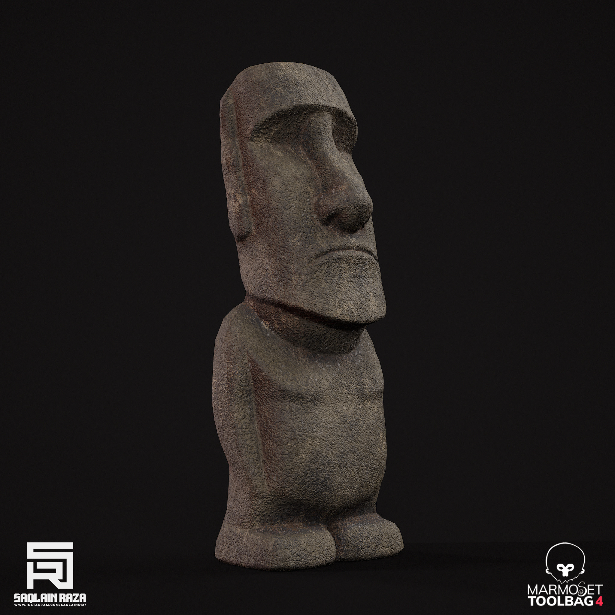 Moai Statue Low-poly 3D model_2