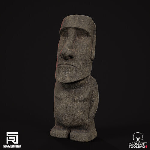 Moai Statue Low-poly 3D model