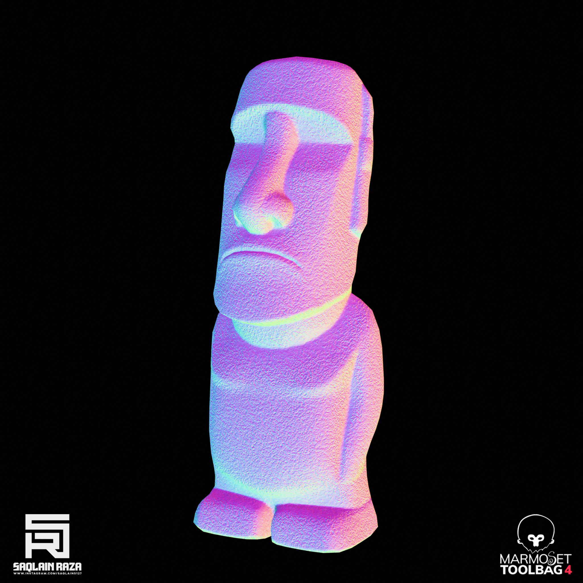 Moai Statue Low-poly 3D model_11