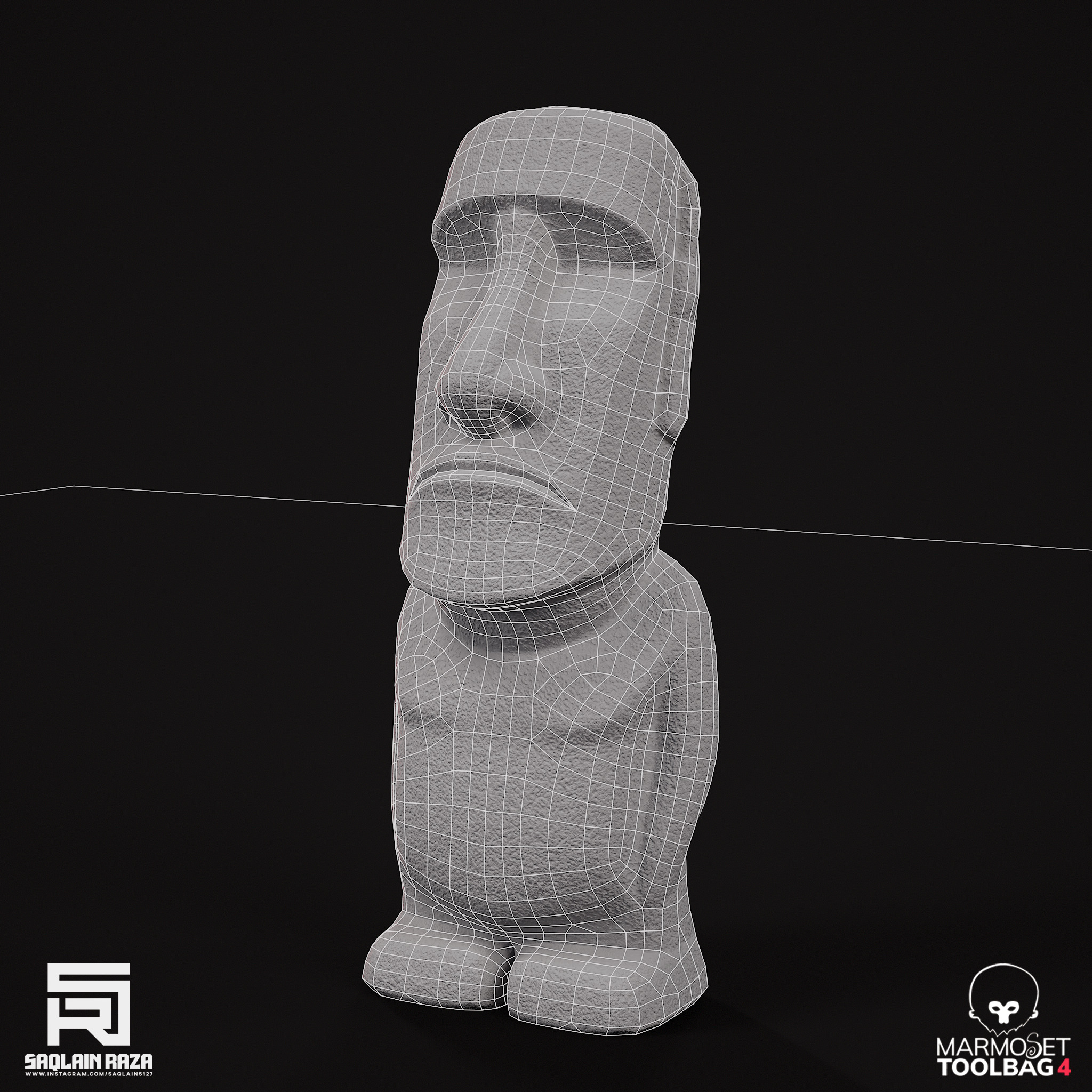 Moai Statue Low-poly 3D model_6