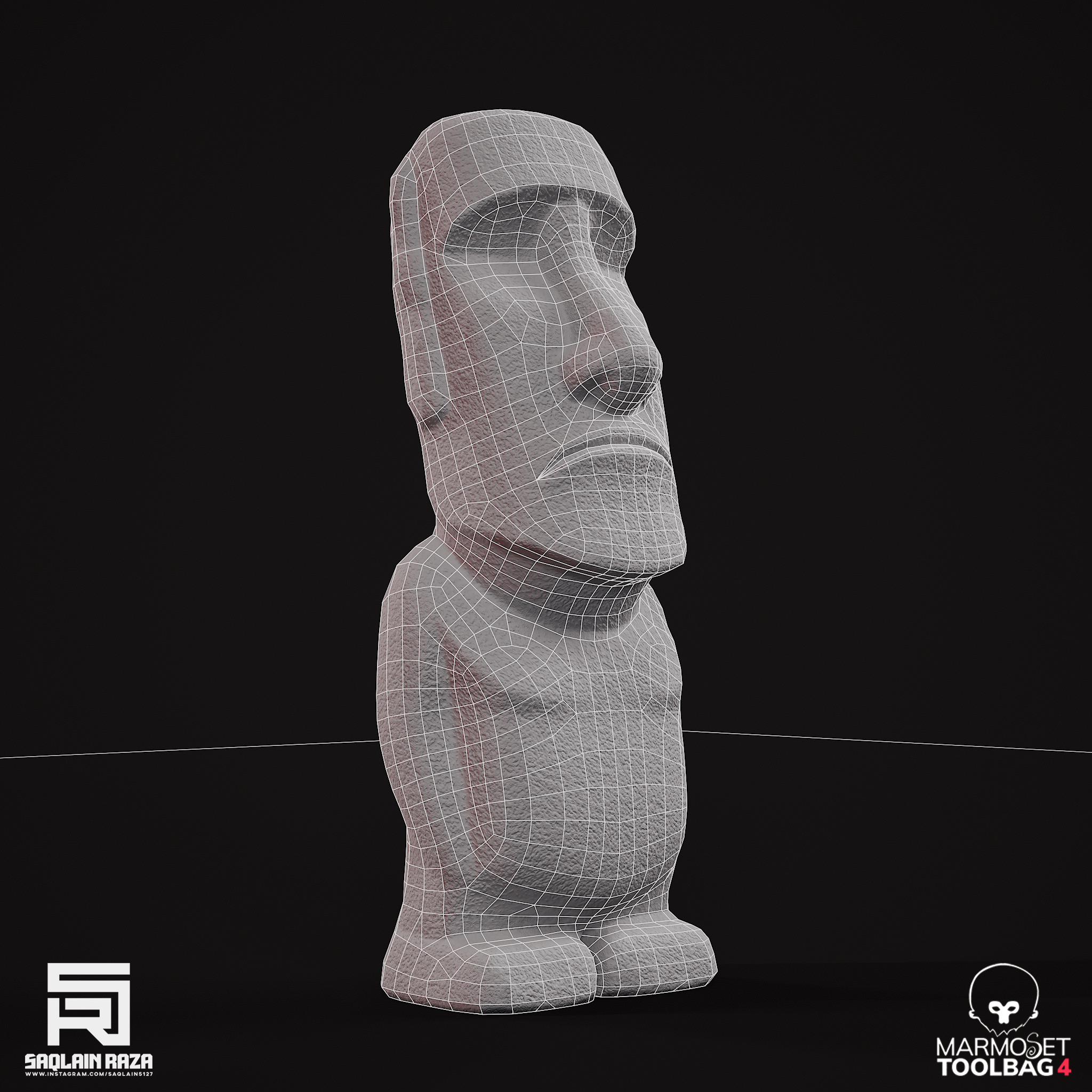 Moai Statue Low-poly 3D model_7