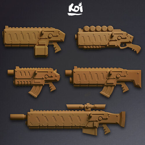 Elite Arsenal - Firearms set 3D print model
