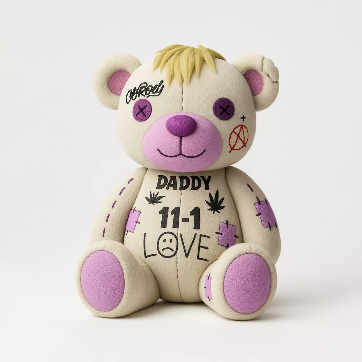 Lil Peep Crybaby Bear Anarchy Punk Heartbreak toy 3D print model