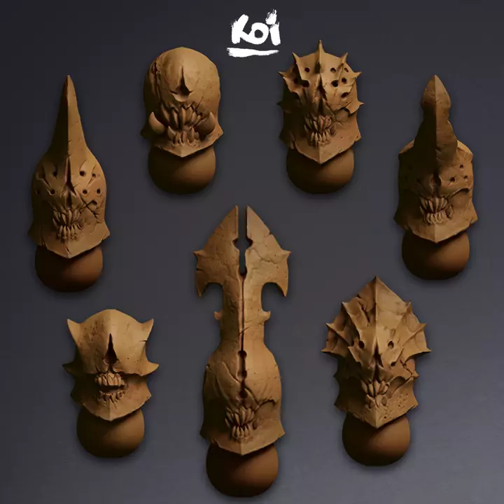 Blightlords - Miniature Helmets 3D print model_0