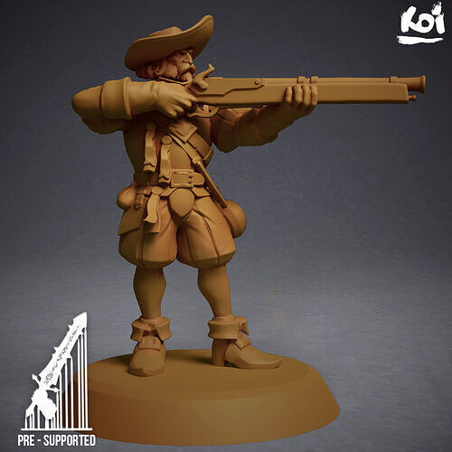 Guildmarch Militia - Handgunner 4 3D print model