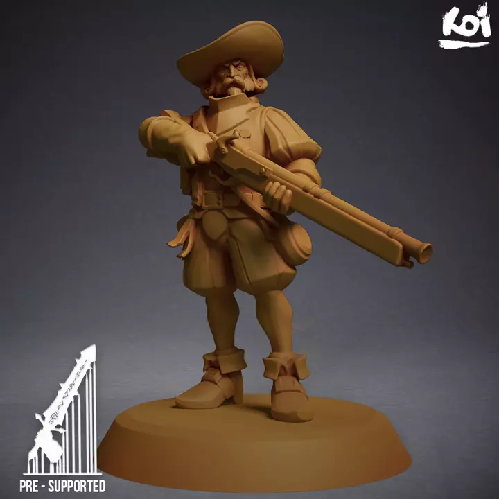 Guildmarch Militia - Handgunner 3 3D print model_0