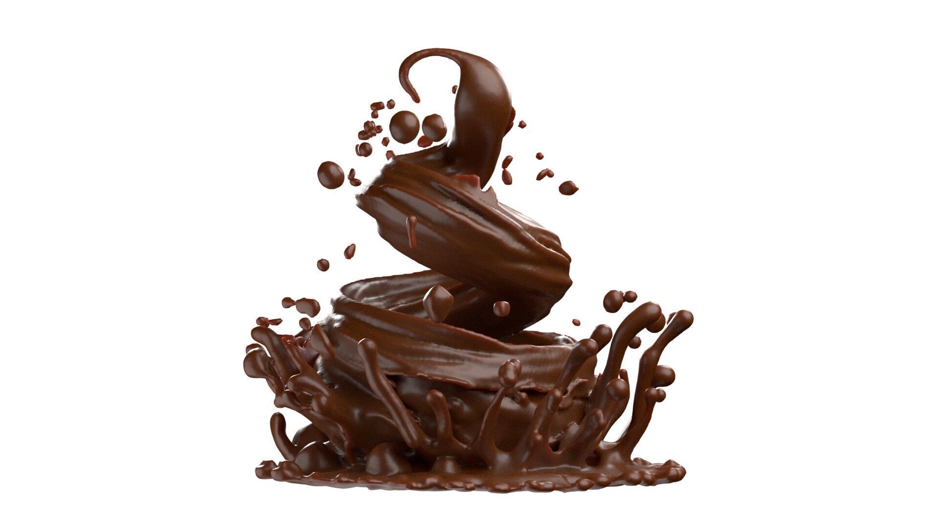 Chocolate Splash v6   Low-poly 3D model_3