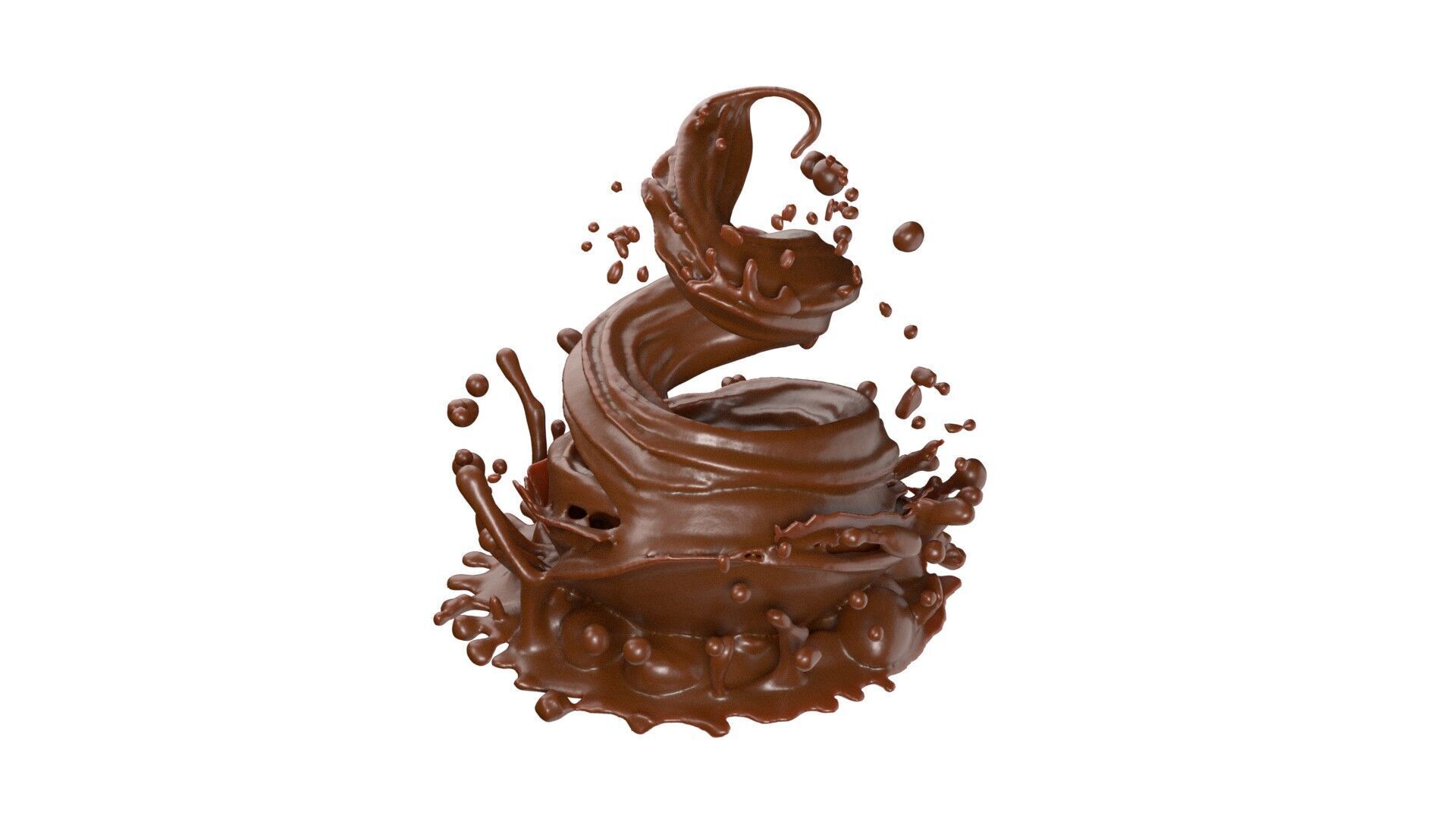 Chocolate Splash v6   Low-poly 3D model_1