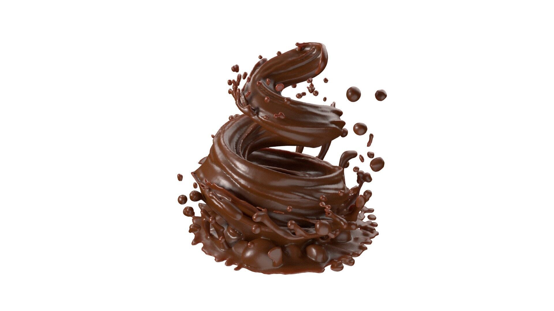 Chocolate Splash v6   Low-poly 3D model_2