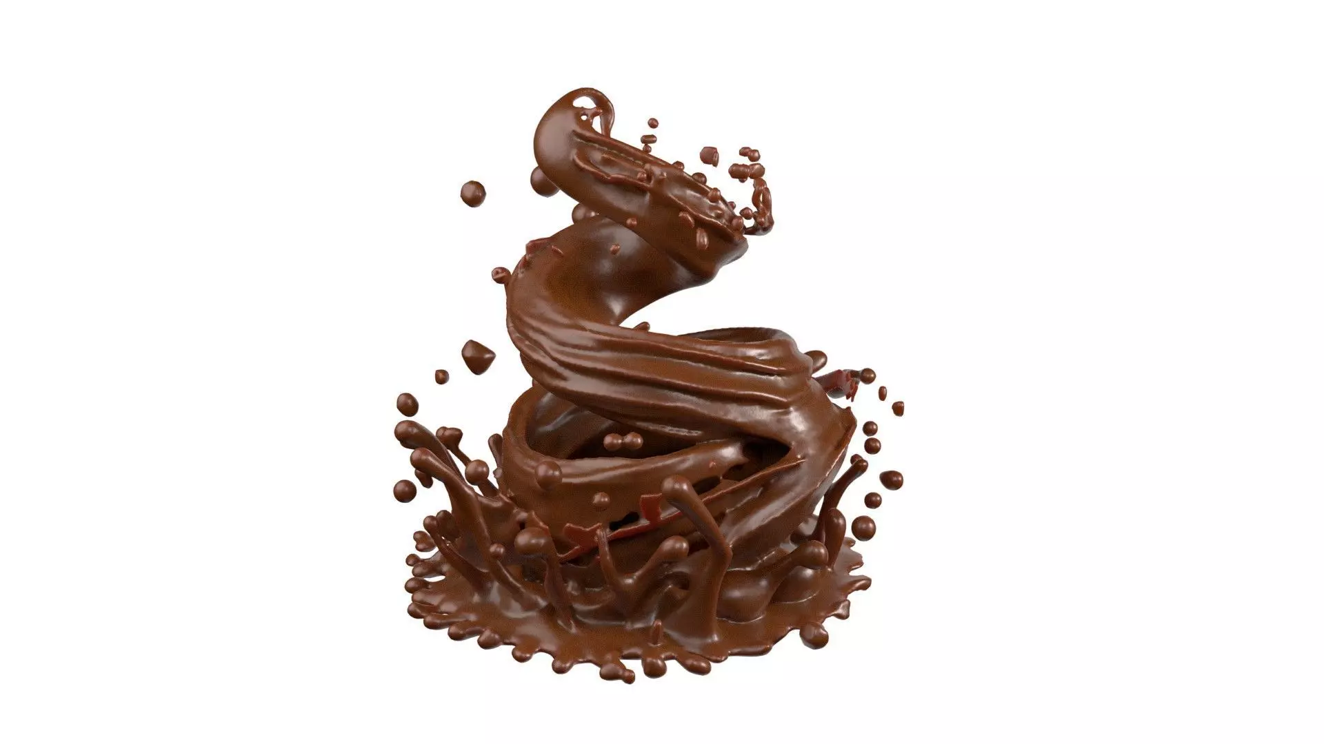 Chocolate Splash v6   Low-poly 3D model_0