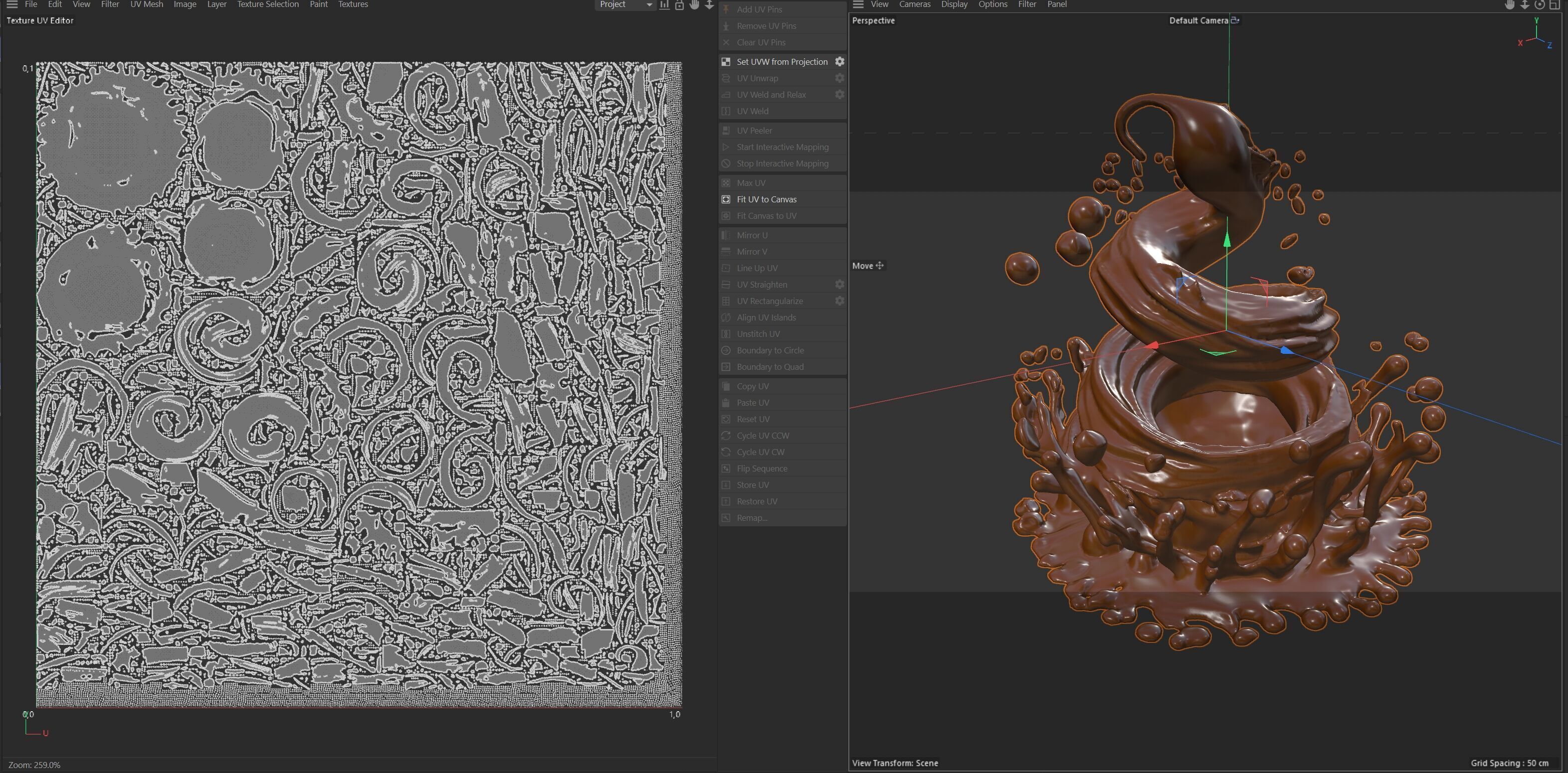 Chocolate Splash v6   Low-poly 3D model_6