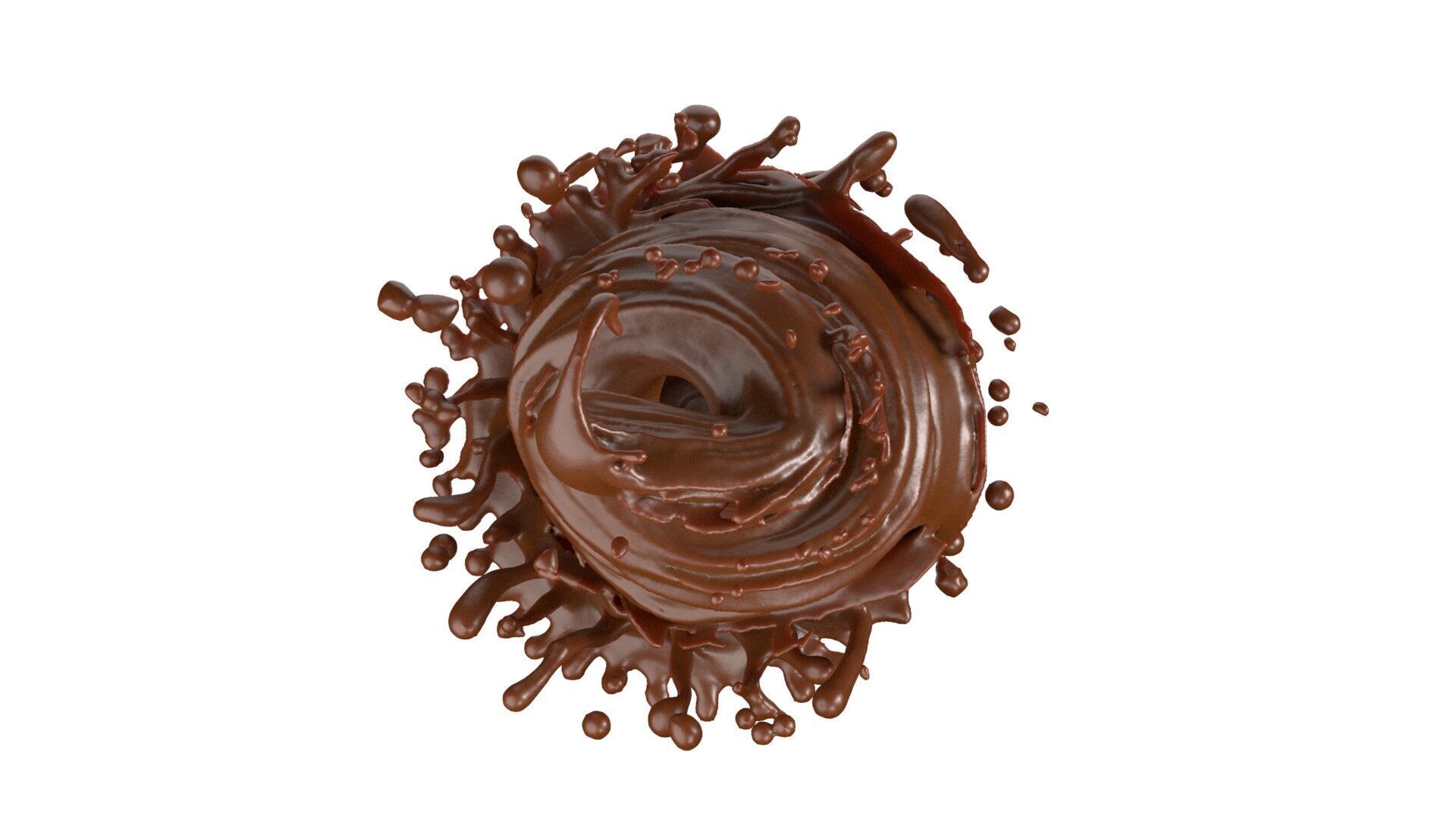 Chocolate Splash v6   Low-poly 3D model_5