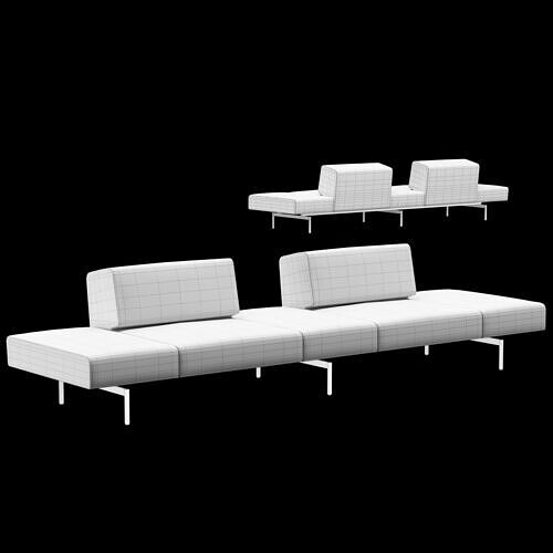 BT design matt modular sofa var 1 3D model 2