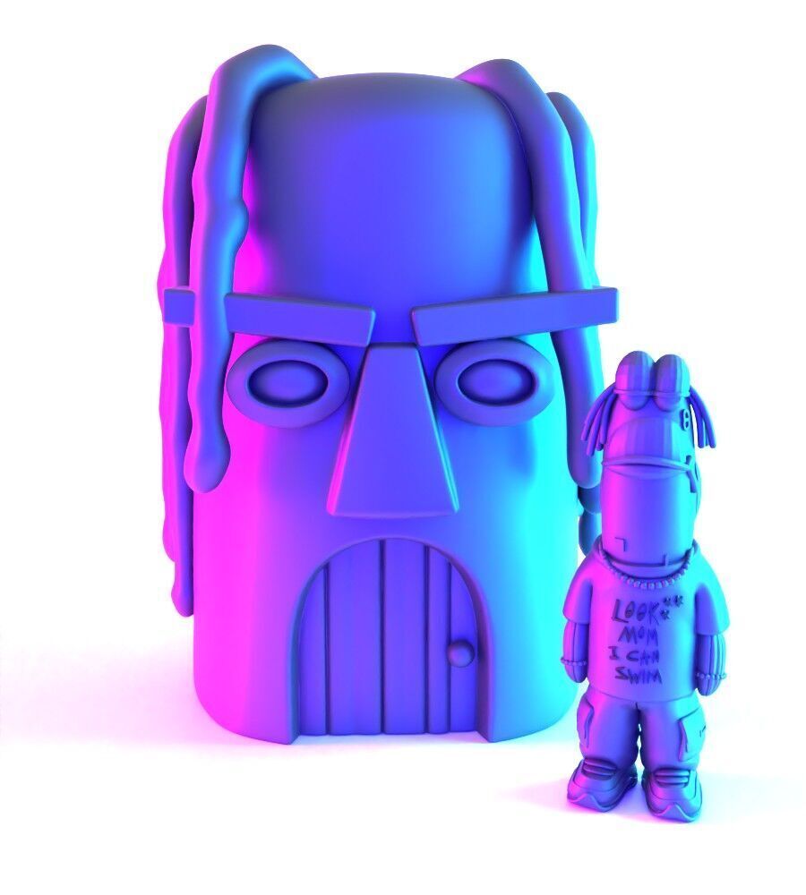 Travis Scott SpongeBob SquarePants Look Mom I Can Swim toy 3D print model_22