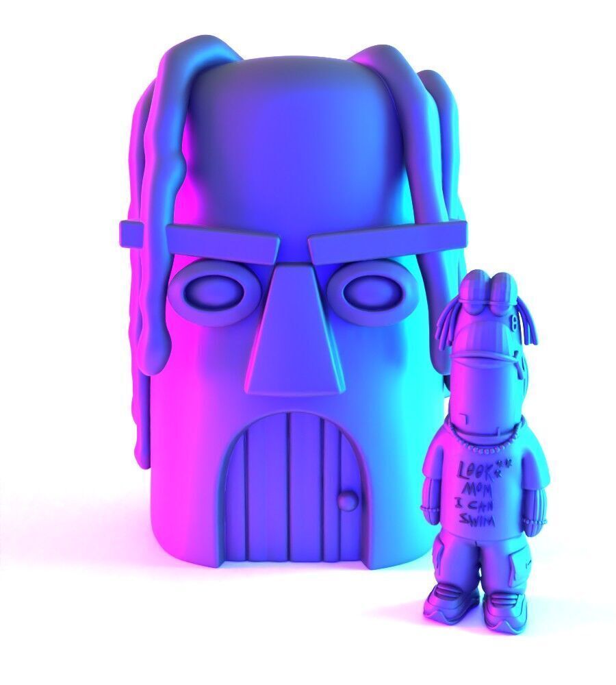 Travis Scott SpongeBob SquarePants Look Mom I Can Swim toy 3D print model_1