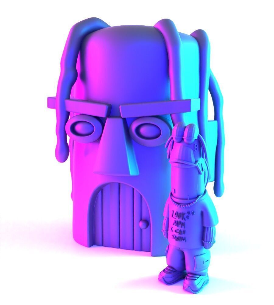 Travis Scott SpongeBob SquarePants Look Mom I Can Swim toy 3D print model_2