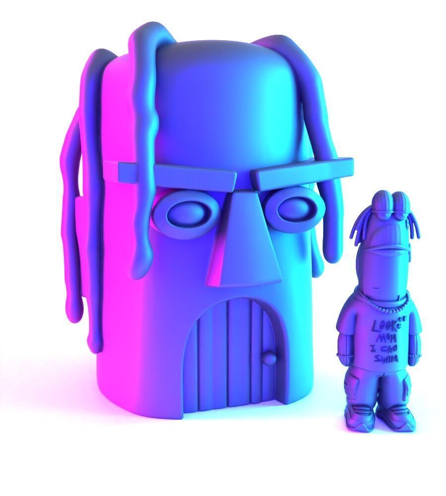 Travis Scott SpongeBob SquarePants Look Mom I Can Swim toy 3D print model_21