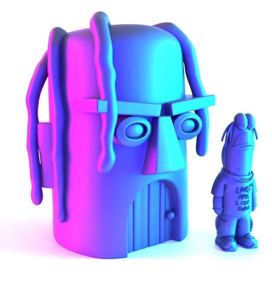 Travis Scott SpongeBob SquarePants Look Mom I Can Swim toy 3D print model_20