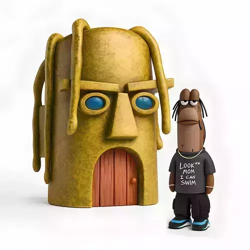 Travis Scott SpongeBob SquarePants Look Mom I Can Swim toy 3D print model