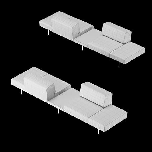 BT design matt modular sofa var 2 3D model 5