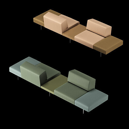 BT design matt modular sofa var 2 3D model 3