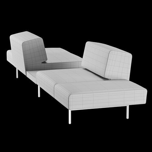 BT design matt modular sofa var 2 3D model 7