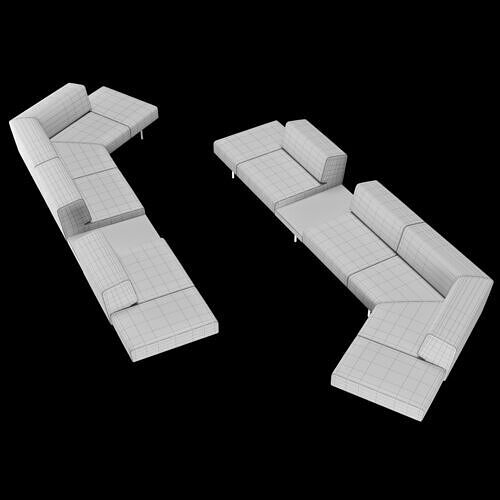 BT design matt modular sofa var 3 3D model 4