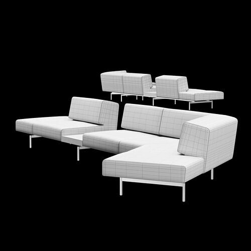 BT design matt modular sofa var 3 3D model 2