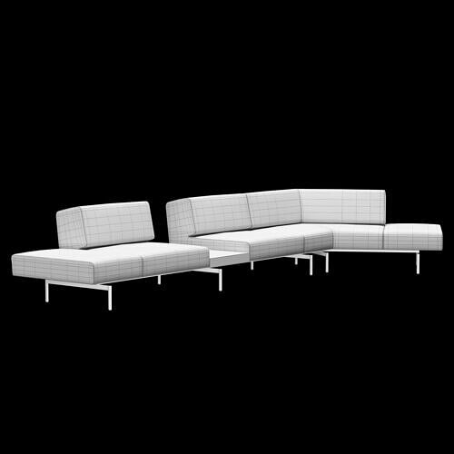 BT design matt modular sofa var 3 3D model 7