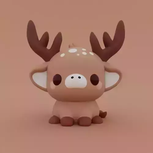 Kawaii Cow - Reindeer
