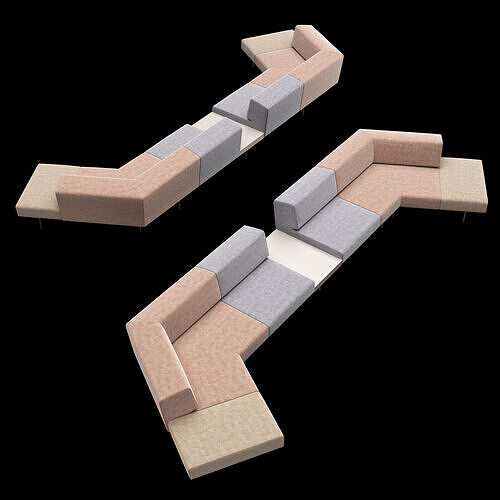 BT design matt modular sofa var 4 3D model