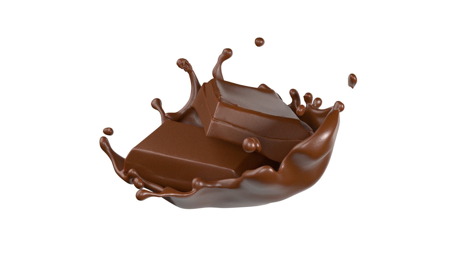 Chocolate Splash v12 Low-poly 3D model_2