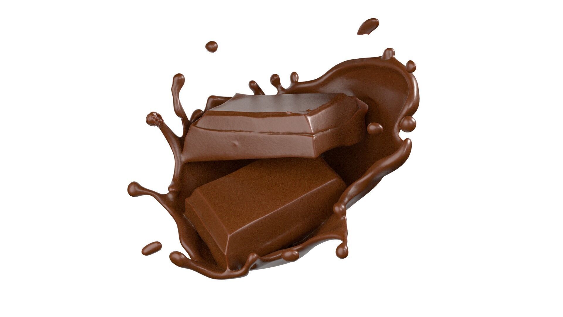 Chocolate Splash v12 Low-poly 3D model_1