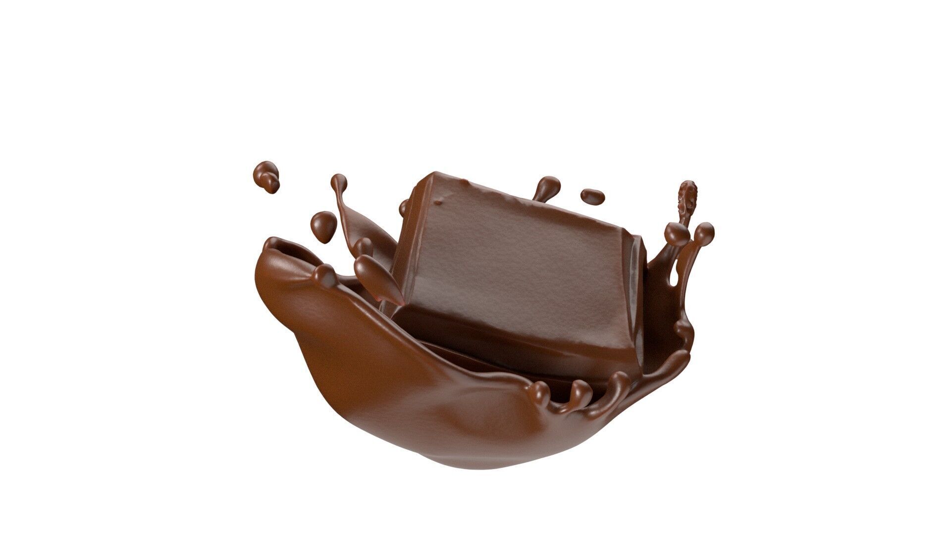 Chocolate Splash v12 Low-poly 3D model_3